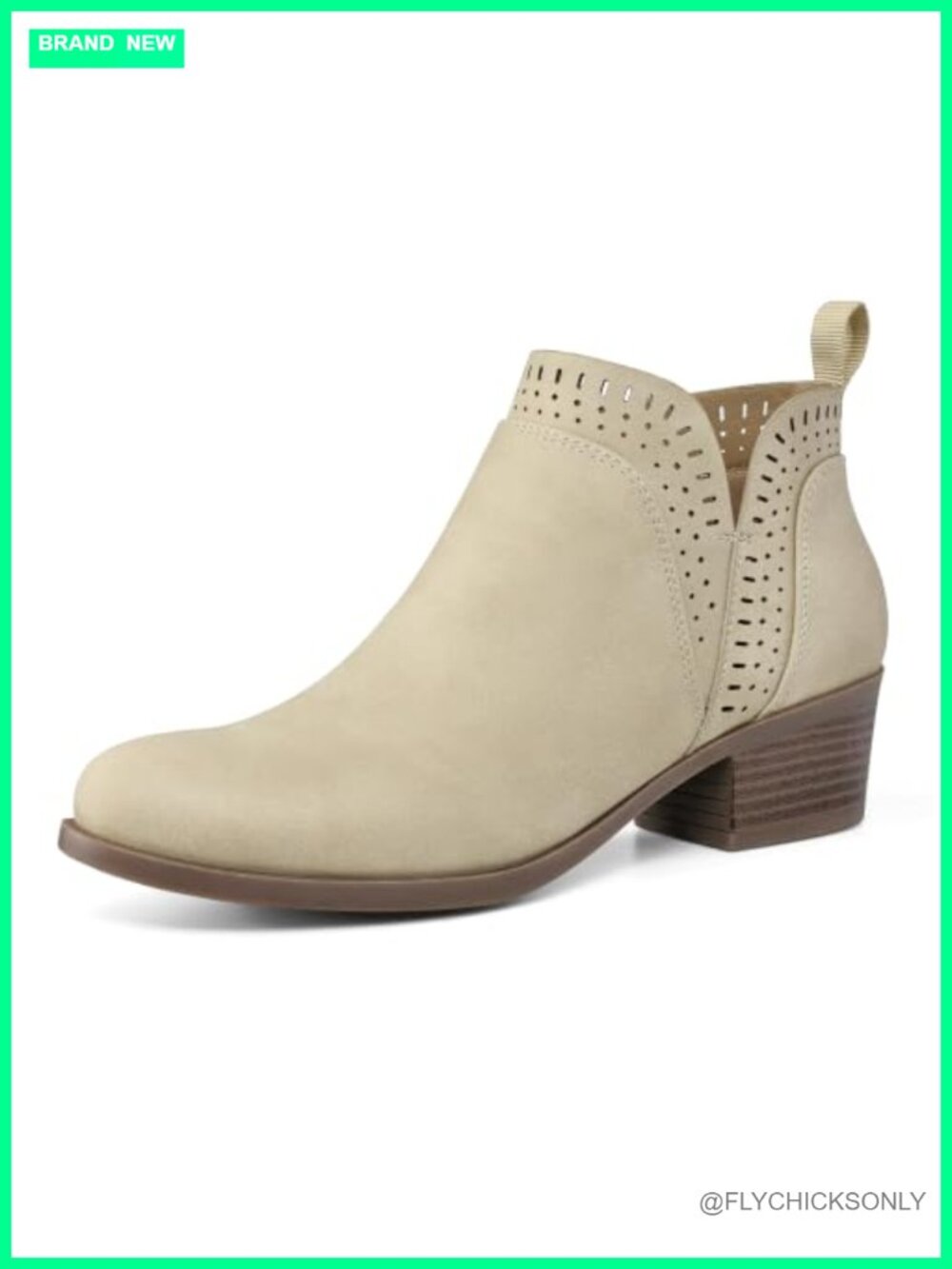 Women's Ankle Boots Chunky Block Heel Booties with Side Zippers